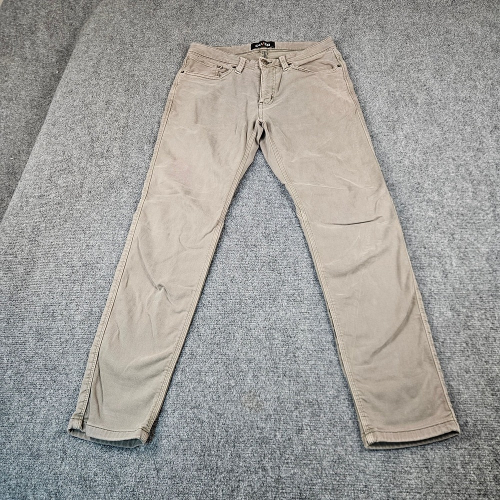 DU/ER N2X Slim Fit Pants Mens 30x28 Tan Khaki Performance Stretch Trousers